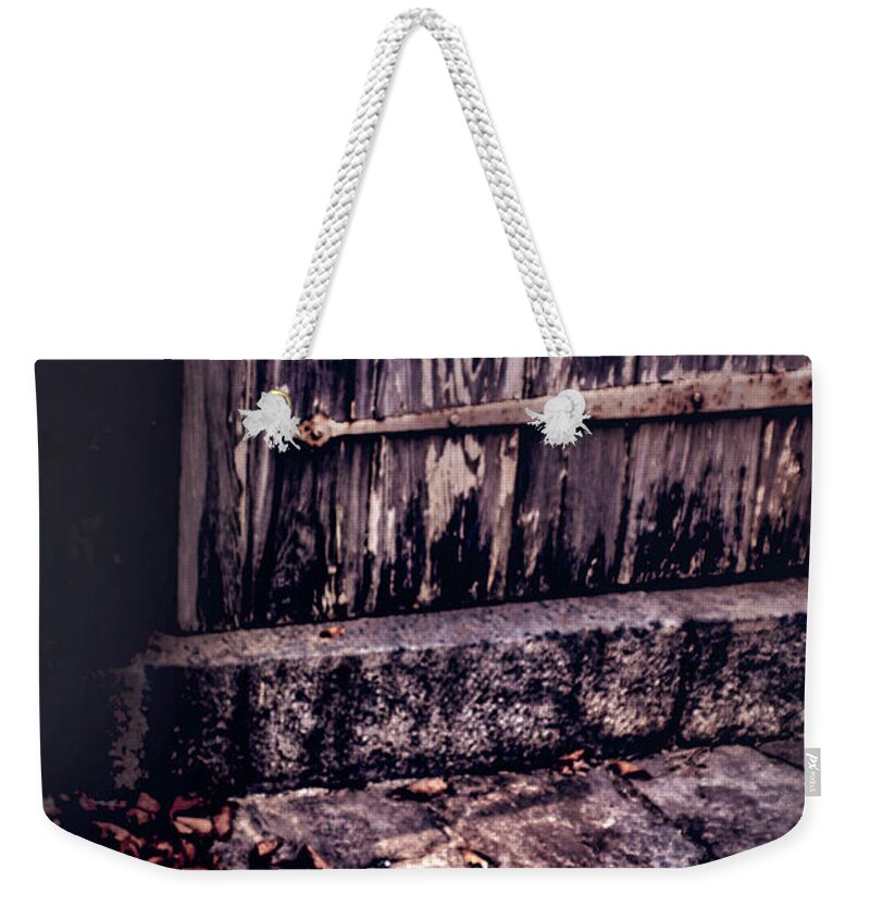 Weathered Weekender Tote Bag featuring the photograph Wood and Stone #1 by Sandy Moulder