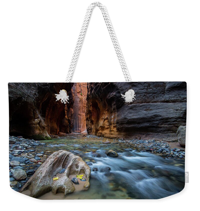 Utah Weekender Tote Bag featuring the photograph Zion Narrows by Wesley Aston