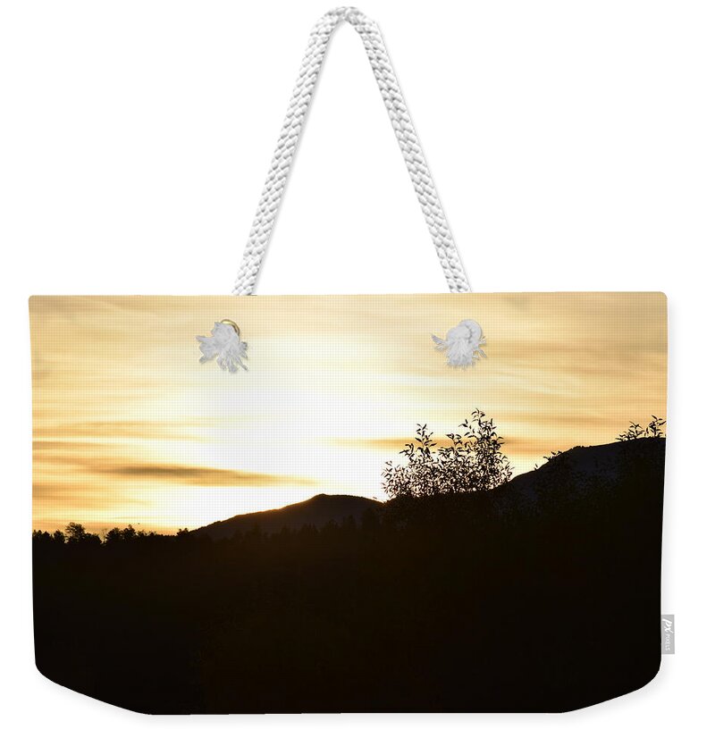Sun Weekender Tote Bag featuring the photograph Sunrise Back Country CO #1 by Margarethe Binkley