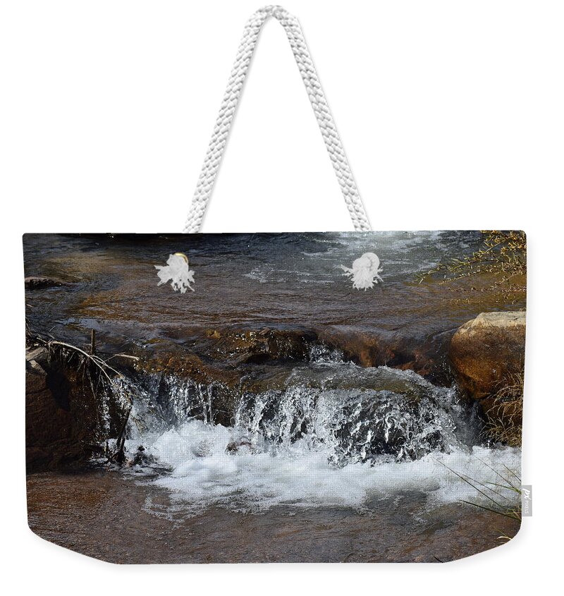 Water Weekender Tote Bag featuring the photograph Waterfall Westcliffe CO #1 by Margarethe Binkley