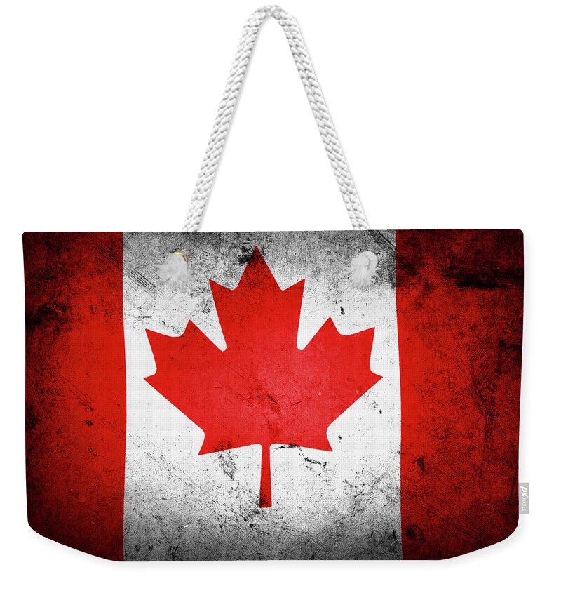 Flags Weekender Tote Bag featuring the photograph Canadian flag #10 by Les Cunliffe
