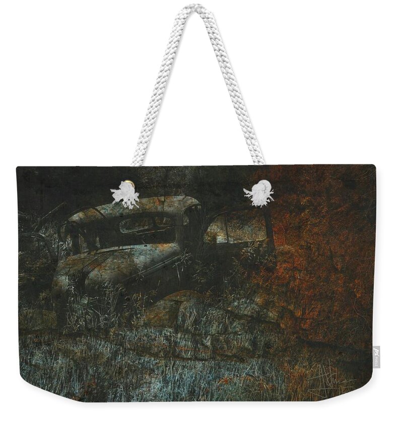 Abstract Weekender Tote Bag featuring the mixed media 10 by Jim Vance