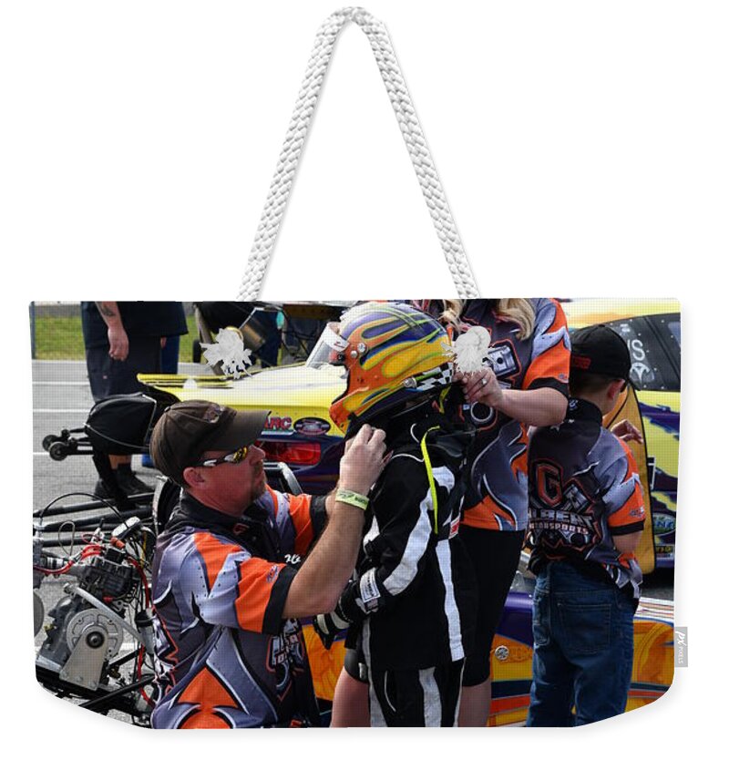 Drag Weekender Tote Bag featuring the photograph Junior Drag Racing March 2017 #10 by Jack Norton