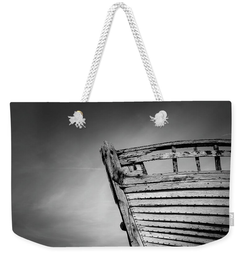 Vintage Weekender Tote Bag featuring the photograph Shipwrecked BW by Rick Deacon