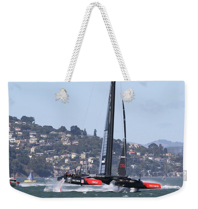 Oracle Weekender Tote Bag featuring the photograph Oracle Team USA #2 by Steven Lapkin