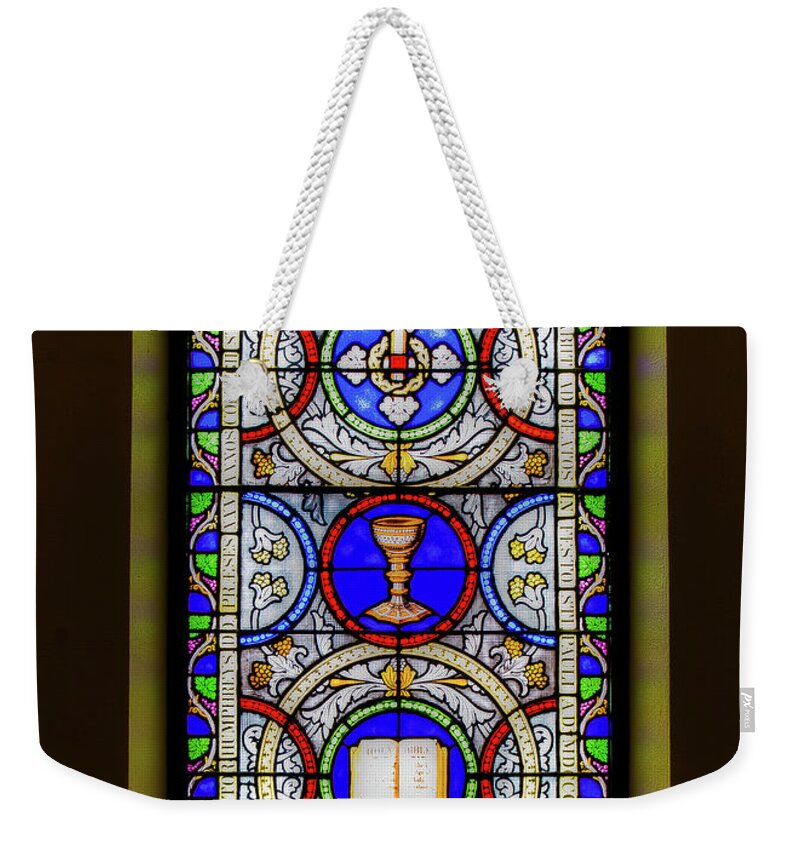Saint Annes Weekender Tote Bag featuring the digital art Saint Anne's Windows #10 by Jim Proctor
