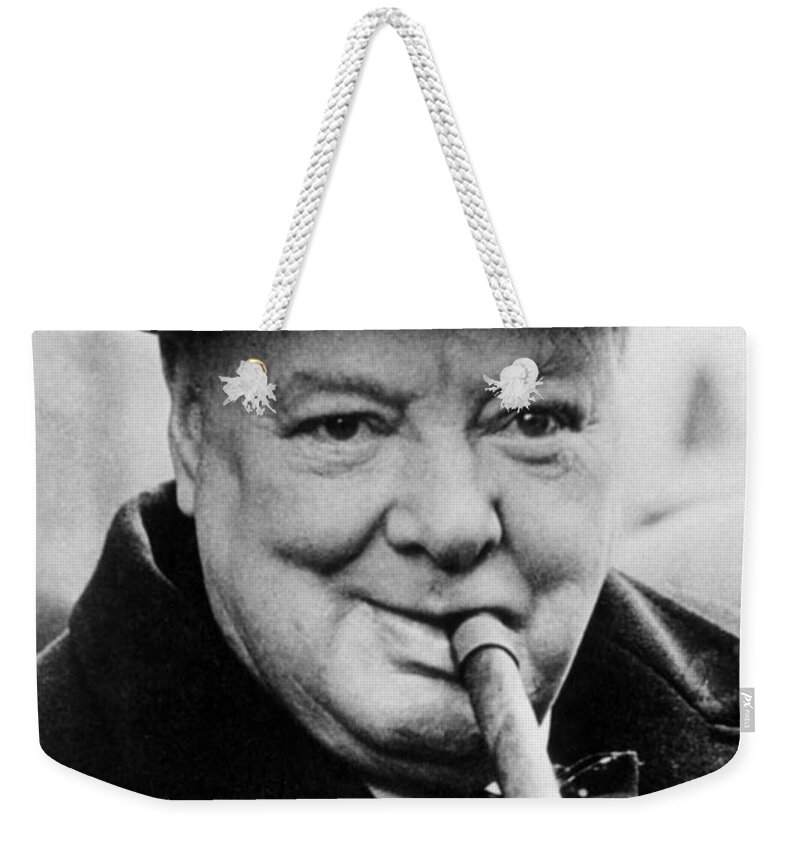 Churchill Weekender Tote Bag featuring the photograph Winston Churchill by English School