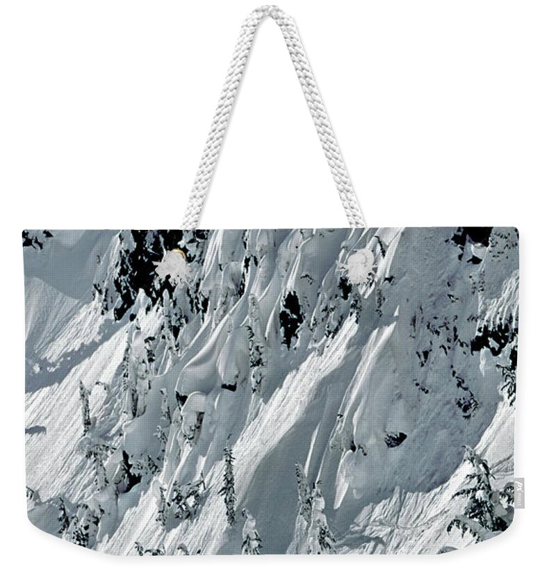 Cornices Weekender Tote Bag featuring the photograph 104726-E Close Up Cornices on Denny Mountain by Ed Cooper Photography
