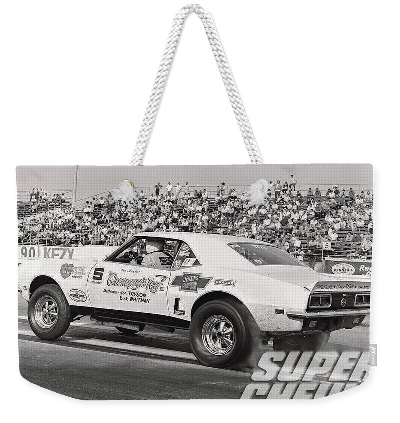 Chevrolet Weekender Tote Bag featuring the photograph Chevrolet #11 by Jackie Russo