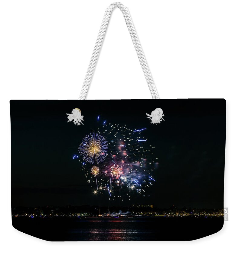 Anniversary Weekender Tote Bag featuring the photograph Fireworks #11 by SAURAVphoto Online Store