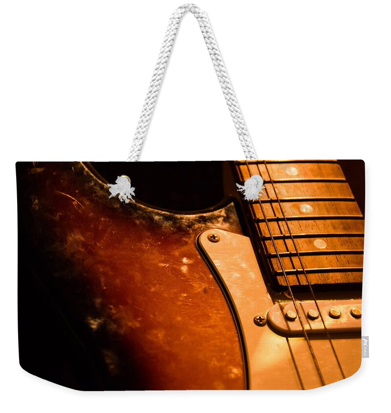 Guitar Weekender Tote Bag featuring the digital art Guitar #11 by Maye Loeser