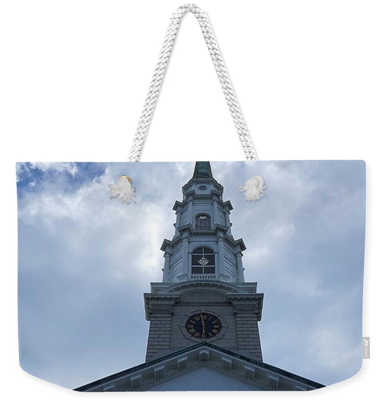 Savannah Georgia Weekender Tote Bag featuring the photograph Independent Presbyterian Church of Savannah by Laurie Perry