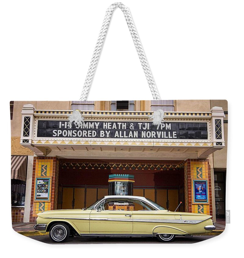 Chevrolet Impala Weekender Tote Bag featuring the photograph Chevrolet Impala #12 by Jackie Russo