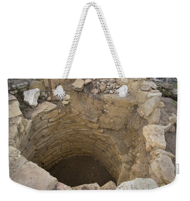 Historical Site Weekender Tote Bag featuring the digital art Kuelap Ancient Site #12 by Carol Ailles
