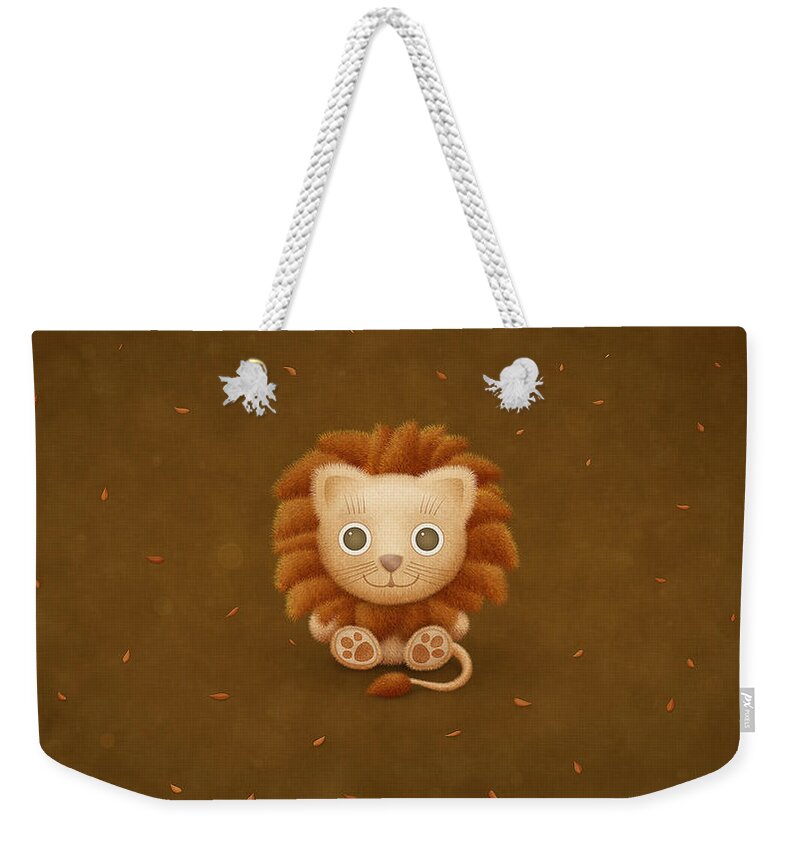 Lion Weekender Tote Bag featuring the digital art Lion #12 by Maye Loeser