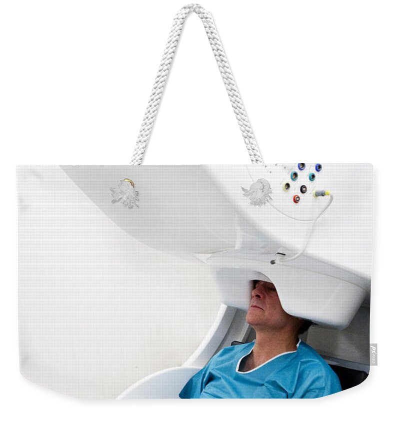 Examination Weekender Tote Bag featuring the photograph Magnetoencephalography #12 by Amlie Benoist