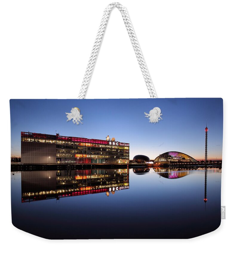  Architecture Weekender Tote Bag featuring the photograph River Clyde Reflections #10 by Grant Glendinning