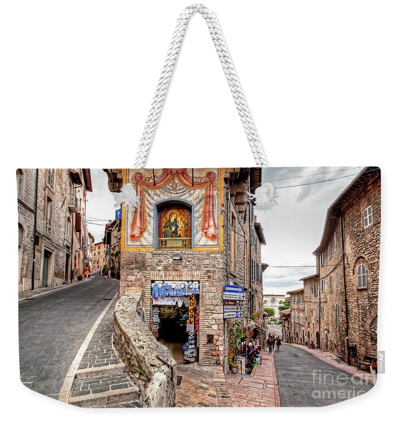 Assisi Weekender Tote Bag featuring the photograph 1286 Assisi Streets by Steve Sturgill