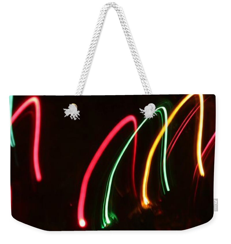 Abstract Weekender Tote Bag featuring the photograph Abstract Motion Lights #14 by Henrik Lehnerer
