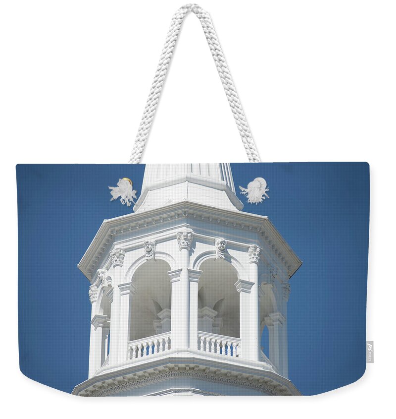 Usa Weekender Tote Bag featuring the photograph Historic church steeple in charleston south carolina historic di #14 by Alex Grichenko