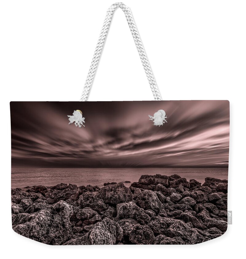 Naples Weekender Tote Bag featuring the photograph Sunst over the Ocean by Peter Lakomy