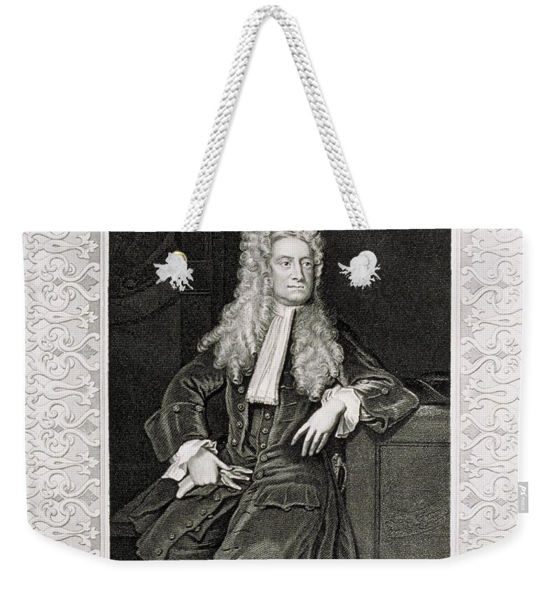 Science Weekender Tote Bag featuring the photograph Isaac Newton, English Polymath #15 by Science Source