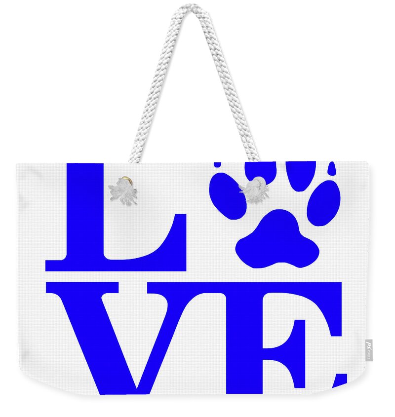 Love Weekender Tote Bag featuring the digital art Love Claw Paw Sign #15 by Gregory Murray