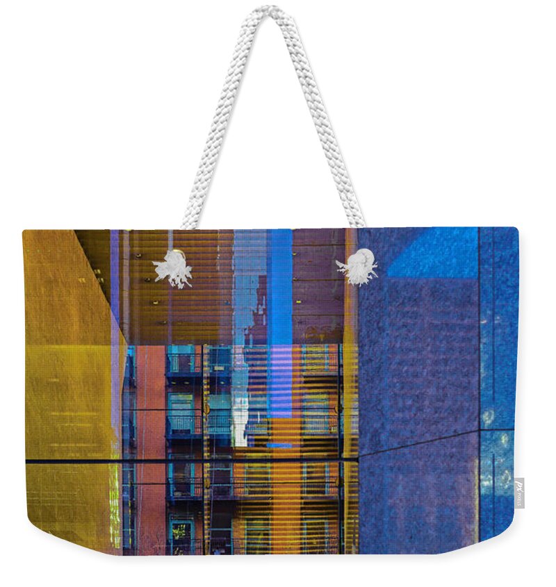 150 North Riverside Abstract Weekender Tote Bag by Judith Barath - Pixels