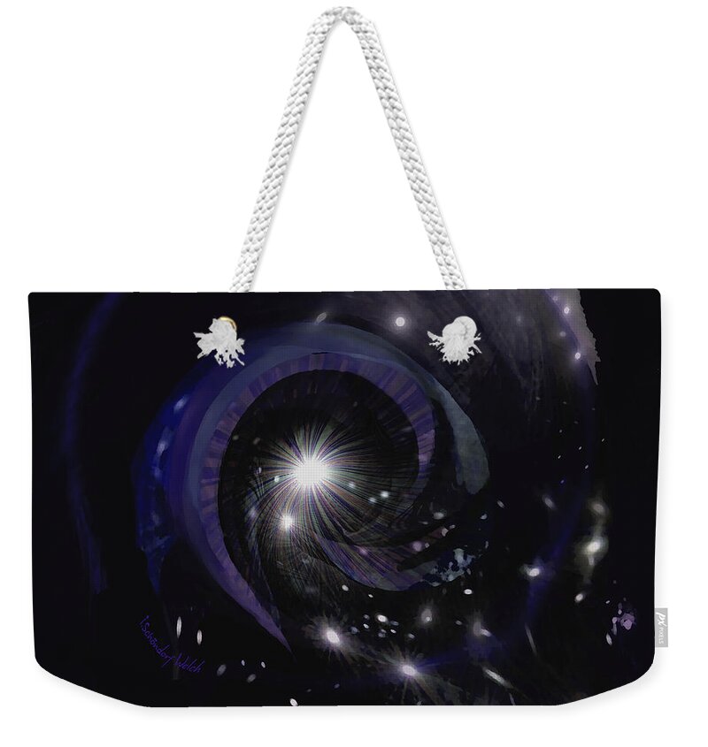  Weekender Tote Bag featuring the digital art 1516 Black hole by Irmgard Schoendorf Welch