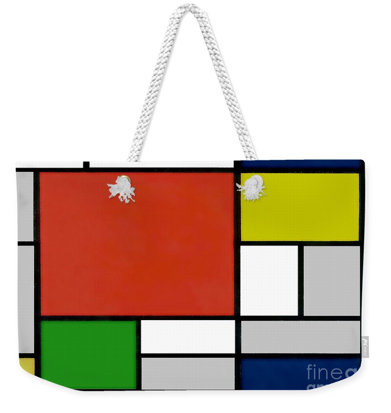 Abstract Weekender Tote Bag featuring the painting 15f Abstract Painting Geometric Digital by Ricardos Creations