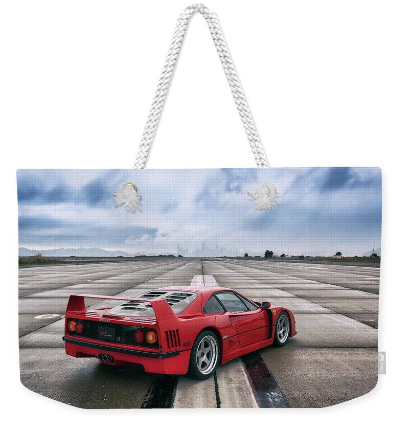 F12 Weekender Tote Bag featuring the photograph #Ferrari #F40 #Print #16 by ItzKirb Photography