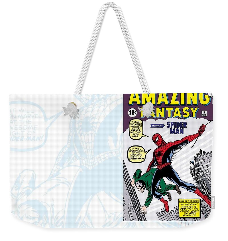 Spider-man Weekender Tote Bag featuring the digital art Spider-Man #16 by Super Lovely