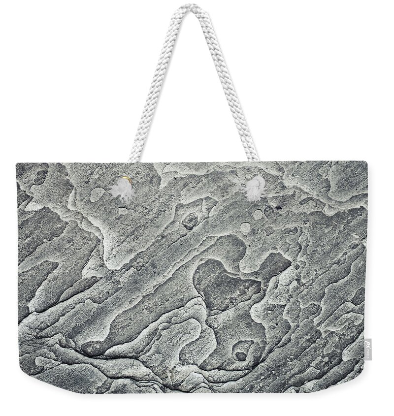 Abstract Weekender Tote Bag featuring the photograph Stone background #16 by Tom Gowanlock