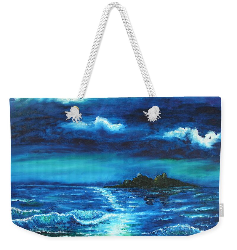 Ocean Weekender Tote Bag featuring the painting Untitled #16 by Adam Vance