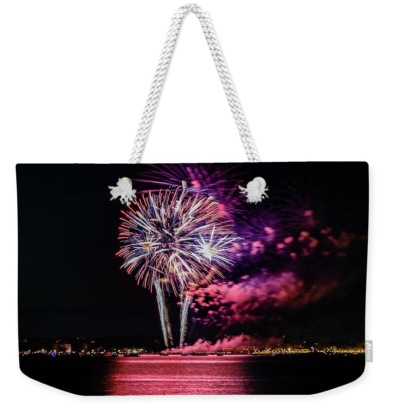 Anniversary Weekender Tote Bag featuring the photograph Fireworks #18 by SAURAVphoto Online Store