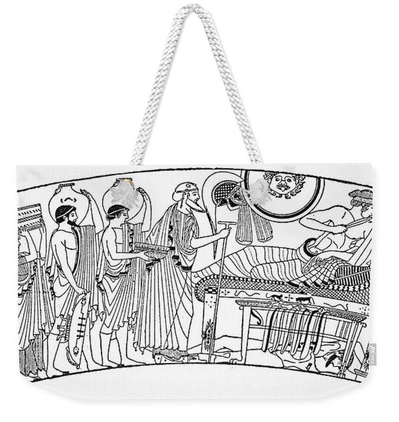 7th Century B.c Weekender Tote Bag featuring the photograph Homer The Iliad #18 by Granger