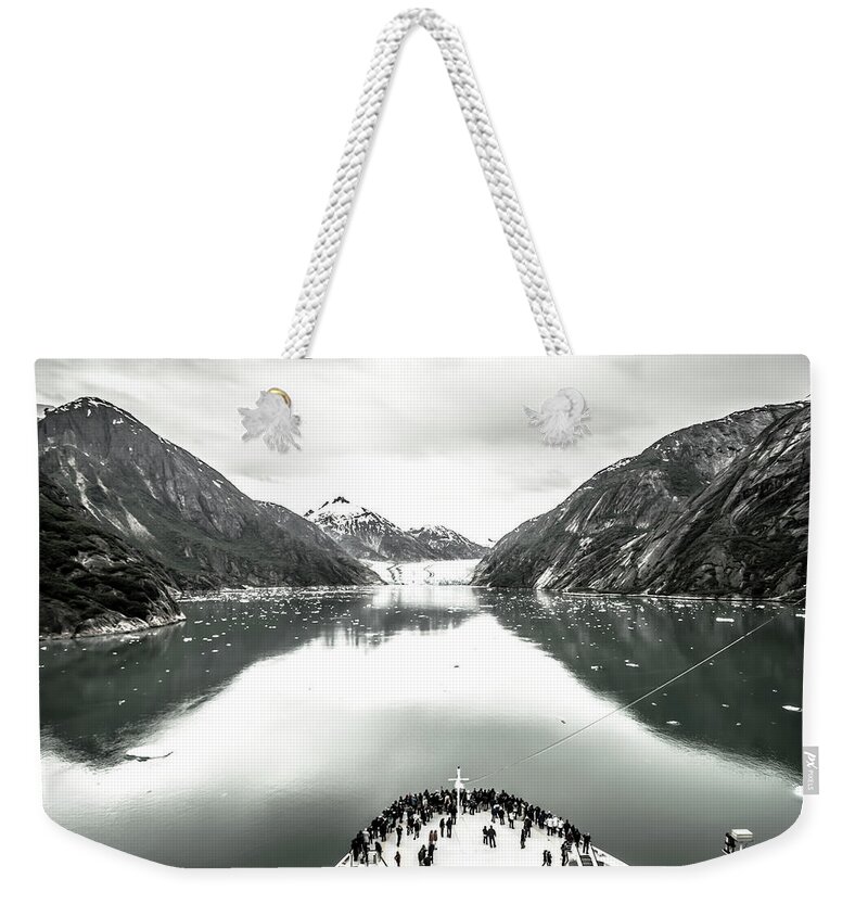 Glacier Weekender Tote Bag featuring the photograph Magnificent Sawyer Glacier at the tip of Tracy Arm Fjord #18 by Alex Grichenko