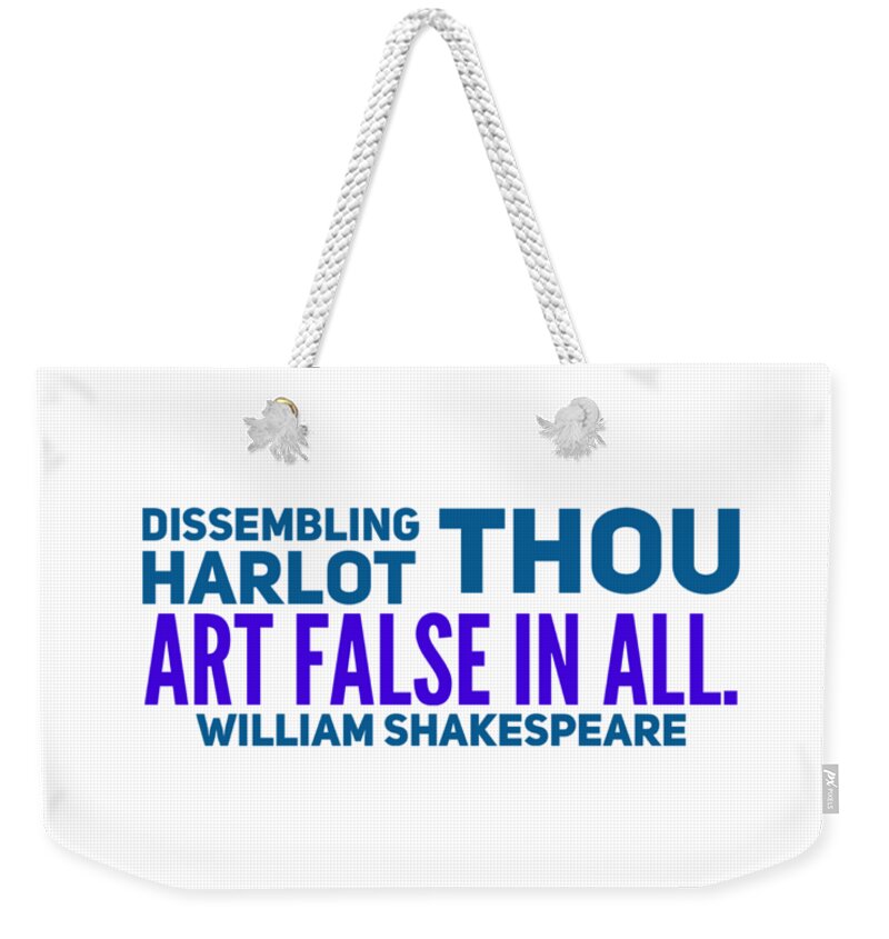 William Weekender Tote Bag featuring the digital art William Shakespeare, Insults and Profanities #18 by Esoterica Art Agency