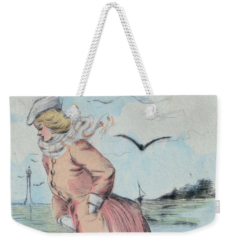 1888 Weekender Tote Bag featuring the drawing 1888 Paris France Fashion Drawing by Movie Poster Prints