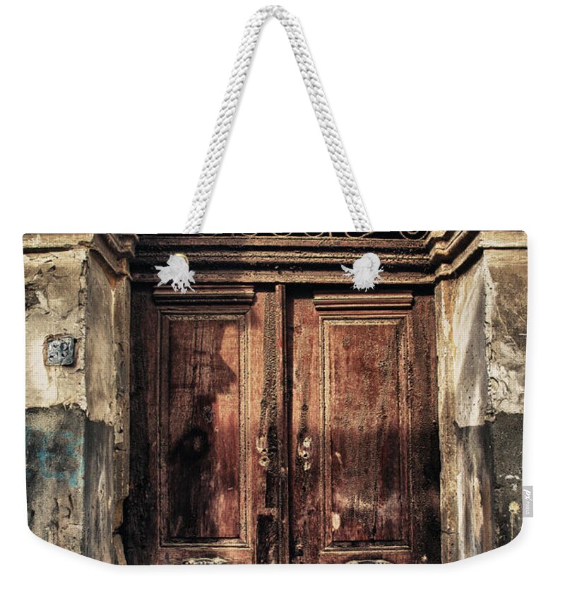 Ancient Weekender Tote Bag featuring the photograph 1891 Door Cyprus by Stelios Kleanthous