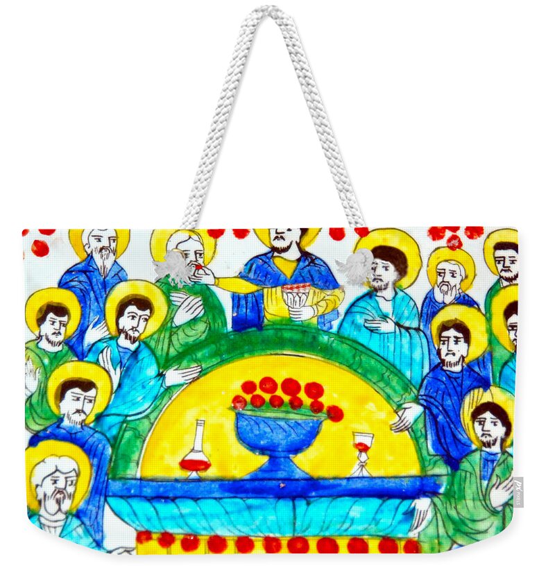 Biblical Painting Weekender Tote Bag featuring the photograph 18th Century Biblical Painting by Munir Alawi