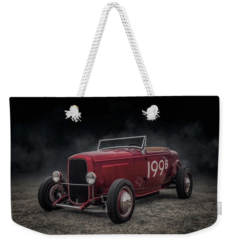 Vintage Weekender Tote Bag featuring the digital art 1932 Ford Roadster by Douglas Pittman