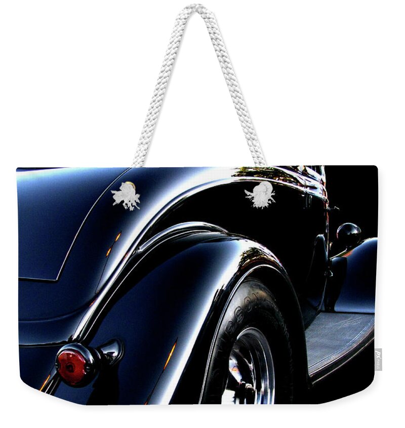 1934 Ford Coupe Weekender Tote Bag featuring the photograph 1934 Ford Coupe Rear by Peter Piatt