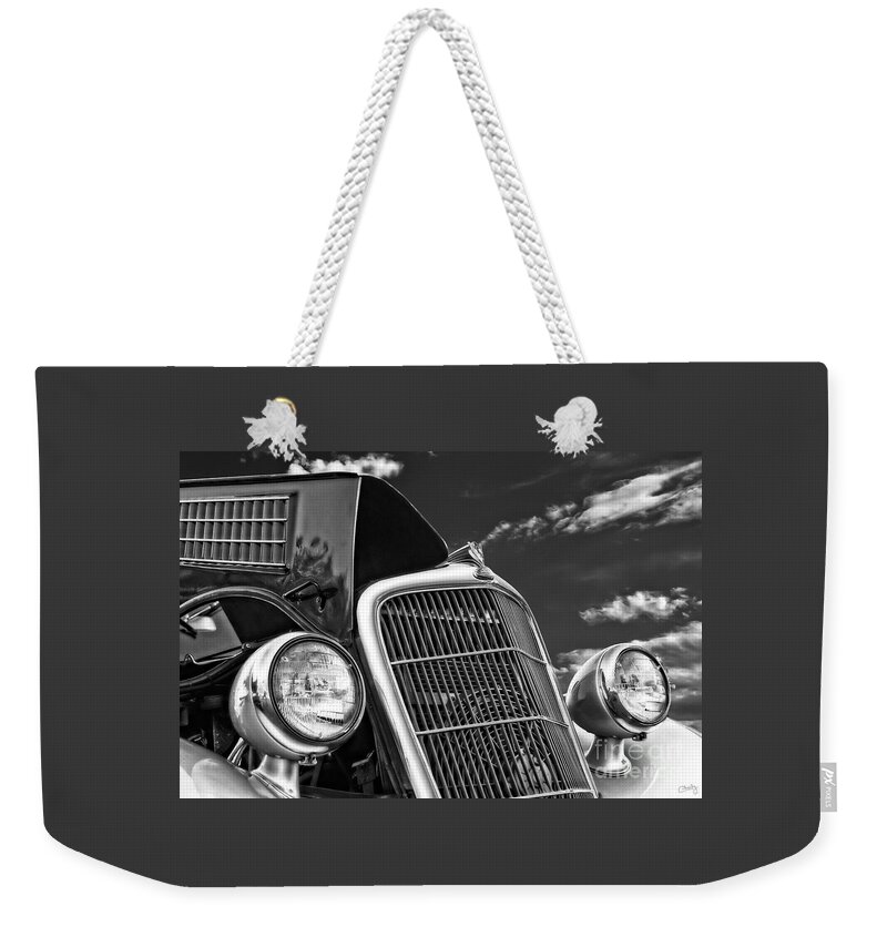 1934 Ford Weekender Tote Bag featuring the photograph 1934 Ford Frontend by Imagery by Charly