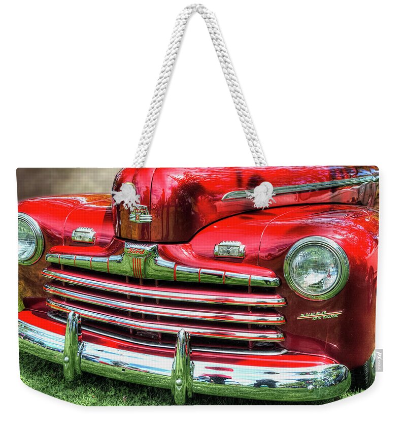 Photograph Weekender Tote Bag featuring the photograph 1946 Ford 2 Door Super De Luxe Coupe by Greg Sigrist