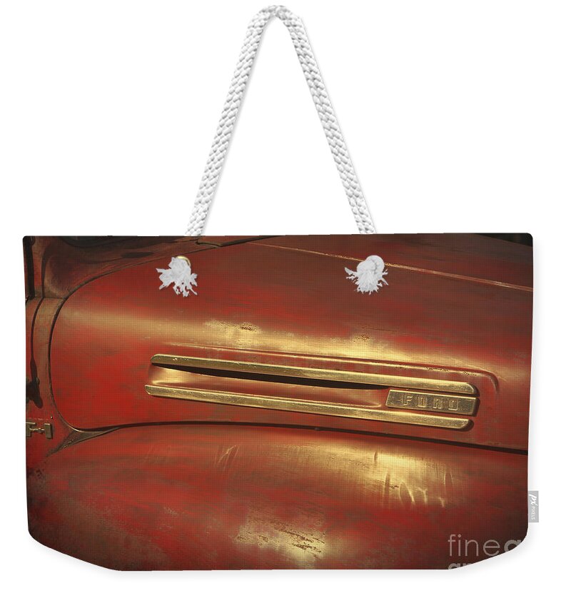 1949 Ford Weekender Tote Bag featuring the photograph 1949 Ford Pickup Truck #4 by George Robinson