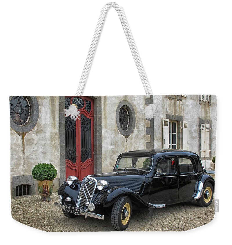 1954 Citroen Traction Weekender Tote Bag featuring the photograph 1954 Citroen Traction by Dave Mills