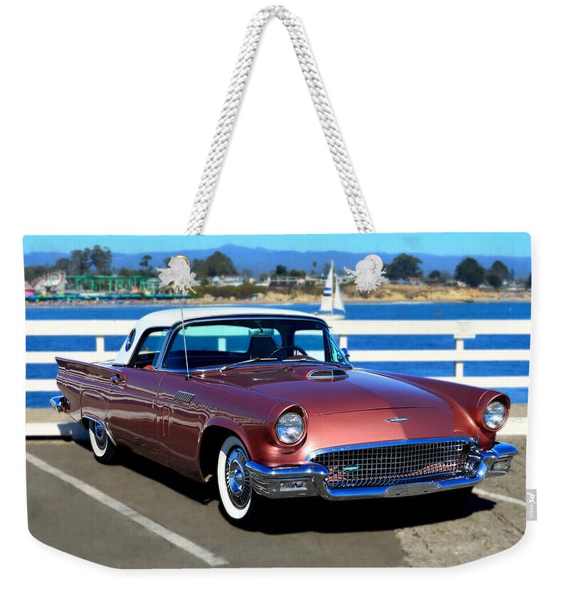 1957 Ford Thunderbird Weekender Tote Bag featuring the photograph 1957 Ford Thunderbird by Glenn McCarthy Art and Photography