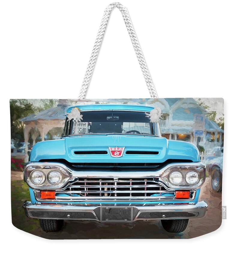 1960 Ford Weekender Tote Bag featuring the photograph 1960 Ford F100 Pick Up Truck by Rich Franco