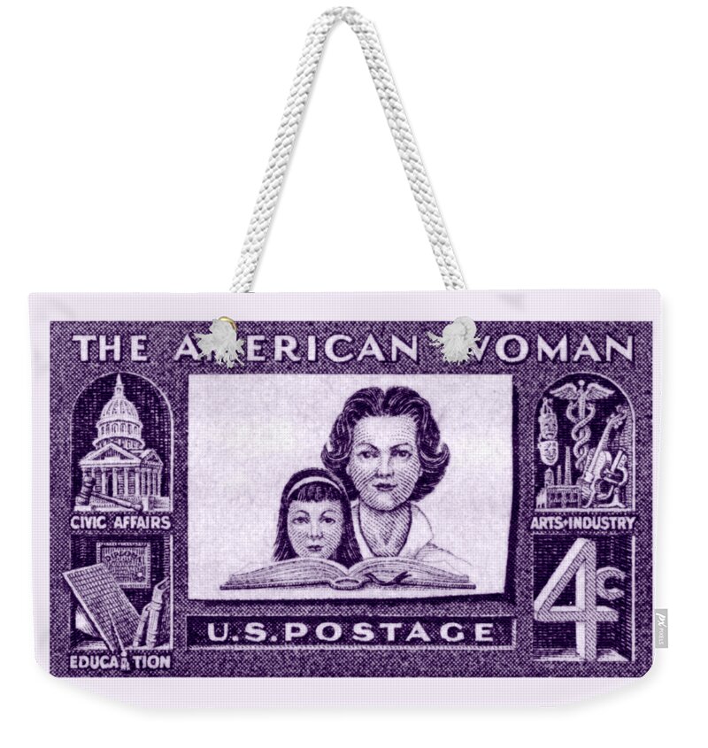 American Woman Weekender Tote Bag featuring the painting 1960 The American Woman by Historic Image